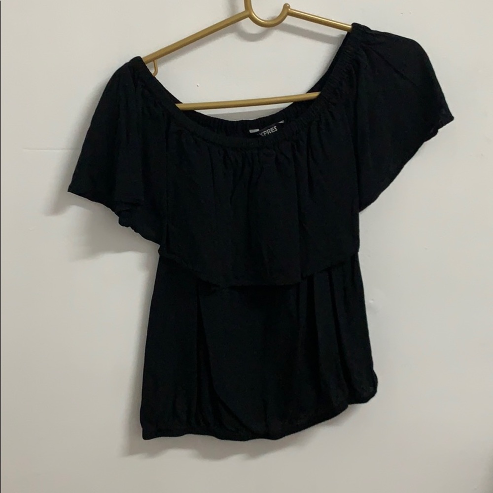 Off the shoulder black top